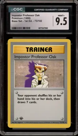 Pokemon Impostor Professor Oak Base Set Shadowless 1st Edition Rare #73 CGC 9.5 - Image 1