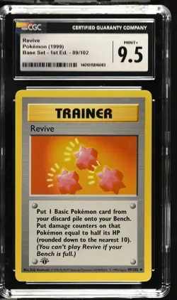 Revive 89/102 1st Edition Pokemon Base Set CGC 9.5 Mint+ - Image 1
