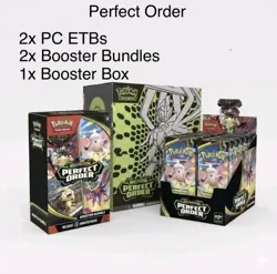 Presale Pokemon Perfect Order BUNDLE LOT 2x PC ETB, 2x Bundle, 1x Booster Box - Image 1