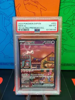 2023 POKEMON SVP EN-SV BLACK STAR PROMO 151 ULTRA-PREM COLL #053 MEW EX PSA 8 - Image 1