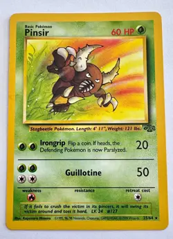 Pinsir 9/64 AND 25/64 - Holo and Non-Holo Pokemon 1999 Jungle WOTC Vintage Rare! - Image 4