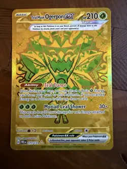 Pokemon TCG Sv: Prismatic Evolutions Teal Mask Ogerpon EX Gold 177/131 NM - Image 1
