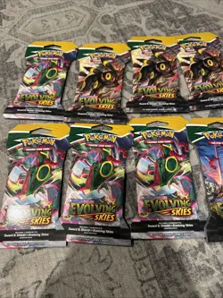Pokemon TCG Sword & Shield Evolving Skies Booster Pack Band NEW SEALED 12 Packs - Image 3