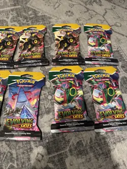 Pokemon TCG Sword & Shield Evolving Skies Booster Pack Band NEW SEALED 12 Packs - Image 4