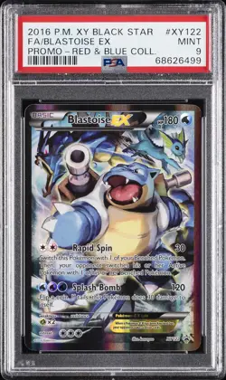 2016 POKEMON XY PROMO RED & BLUE COLLECTION FULL ART/BLASTOISE EX PSA 9 - Image 1