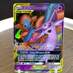 Espeon and Deoxys GX 72/236 Pokemon TCG Unified Minds Tag Team GRADEABLE- NM - Image 2