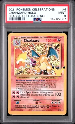 PSA 9 CHARIZARD 4/102 HOLO CELEBRATIONS CLASSIC COLLECTION POKEMON 🔥 - Image 1