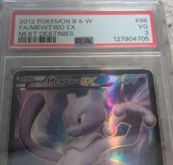 Pokemon PSA 3 Mewtwo EX 98/99 Black & White Next Destinies Full Art - Image 2