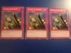 *** 3X SOLEMN JUDGMENT 3X *** MINT SUPER RARE PLAYSET SESL-EN045 YUGIOH! - Image 1