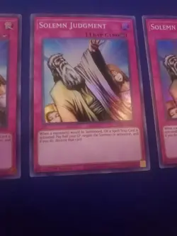 *** 3X SOLEMN JUDGMENT 3X *** MINT SUPER RARE PLAYSET SESL-EN045 YUGIOH! - Image 4