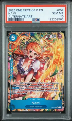 PSA 10 - 2025 ONE PIECE OP11-A FIST OF DIVINE SPEED 054 NAMI ALTERNATE ART (EN) - Image 1