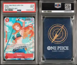 2022 ONE PIECE ROMANCE DAWN ALTERNATE ART PRE-ERRATA OP01-016 NAMI PSA 9 - Image 3