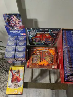 One Piece Op-14 Sealed Lot Of(8) Double Pack Set 9's & One (50) Pack Display Box - Image 3