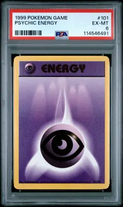 1999 POKEMON GAME #101 PSYCHIC ENERGY PSA EX-MT 6 - Image 1