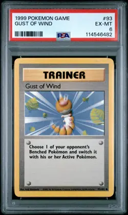 1999 POKEMON GAME #93 GUST OF WIND PSA EX-MT 6 - Image 1