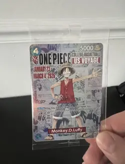 (4X) One Piece Monkey D. Luffy US Voyage College Basketball Promo Card Gonzaga - Image 1