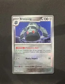 Bronzong Master Ball Pattern 067/131 Prismatic Evolutions Holo Pokemon NM - Image 1