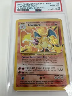2021 POKEMON CHARIZARD - HOLO CELEBRATIONS CLASSIC COLL #4 PSA 10 - Image 4