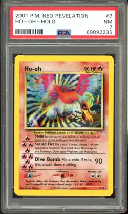 2001 Pokemon Neo Revelation Holo Ho-Oh 7/64 PSA 7 Near Mint - Image 1