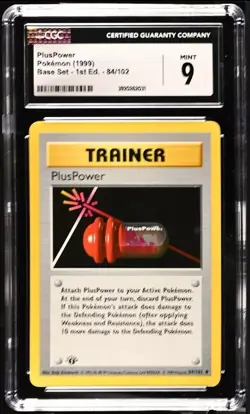 PlusPower 84/102 1st Edition Pokemon Base Set CGC 9 Mint - Image 1
