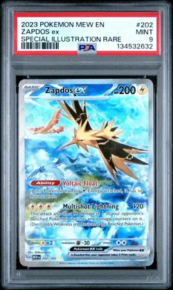 2023 POKEMON MEW EN 151 SPECIAL ILLUSTRATION RARE #202 ZAPDOS EX PSA 9 MINT - Image 1
