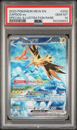 2023 POKEMON MEW EN-151 SPECIAL ILLUSTRATION RARE #202 ZAPDOS EX PSA 10 - Image 2