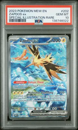 2023 POKEMON MEW EN-151 SPECIAL ILLUSTRATION RARE #202 ZAPDOS EX PSA 10 - Image 1