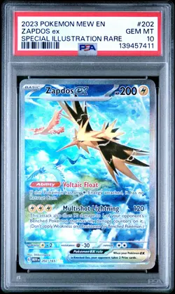 2023 POKEMON MEW EN-151 SPECIAL ILLUSTRATION RARE #202 ZAPDOS EX PSA 10 - Image 1