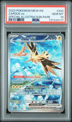 2023 POKEMON MEW EN-151 SPECIAL ILLUSTRATION RARE #202 ZAPDOS EX PSA 10 - Image 1