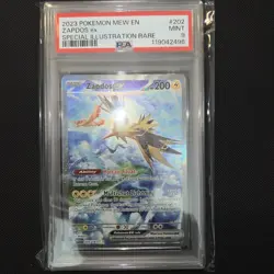 Pokemon 2023 Mew en Special Illustration Rare Zapdos EX #202 PSA 9 Mint - Image 1