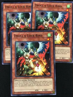 Yugioh Droll & lock Bird SR14-EN023 1st Common x3 (NM) - Image 1