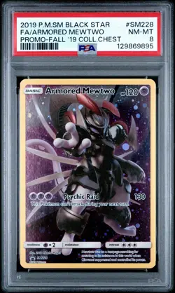 Armored Mewtwo Black Star Promo SM228 PSA 8 English Pokemon 2019 Sun & Moon - Image 1