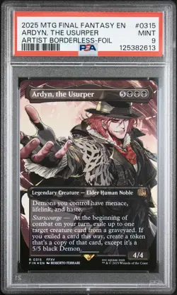 2025 MTG FINAL FANTASY ARTIST BORDERLESS-FOIL #0315 ARDYN, THE USURPER PSA 9 - Image 1