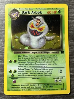 Pokemon TCG Dark Arbok Team Rocket Holo SWIRL 2/82 - Image 1