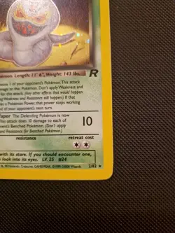 Pokemon Dark Arbok Holo Rare Card 2/82 Team Rocket 1999 WOTC TCG Vintage - Image 3