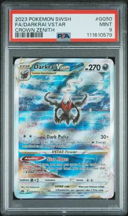 2023 POKEMON SWORD & SHIELD CROWN ZENITH #GG50 FULL ART/DARKRAI VSTAR PSA 9 - Image 1
