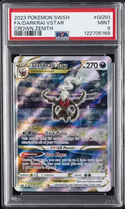 2023 POKEMON SWORD & SHIELD CROWN ZENITH #GG50 FULL ART/DARKRAI VSTAR PSA 9 - Image 1