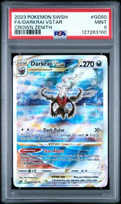 2023 POKEMON SWORD & SHIELD CROWN ZENITH #GG50 FULL ART/DARKRAI VSTAR PSA 9 - Image 1