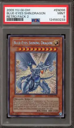 Yu-Gi-Oh! Blue-Eyes Shining Dragon Retro Pk. 2 Secret Rare RP02-EN096 PSA 9 Mint - Image 1
