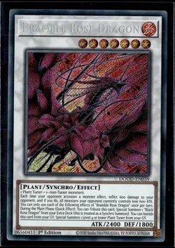 BRAMBLE ROSE DRAGON - DOOD-EN039 - YU-GI-OH DOOM OF DIMENSIONS - SECRET RARE - Image 1