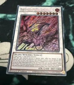 Yu-Gi-Oh TCG Bramble Rose Dragon Secret Rare Card 1st Edition DOOD-EN039 - Image 1