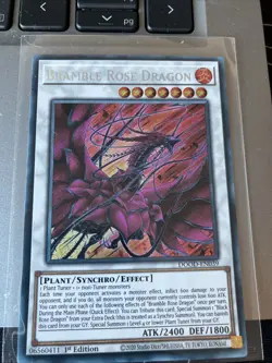 Yu-Gi-Oh TCG Bramble Rose Dragon Secret Rare Card 1st Edition DOOD-EN039 - Image 1