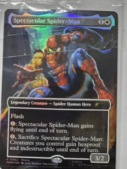 Marvel Legends Magic the Gathering Spider-man Borderless Promo Foil Rare #P0002 - Image 1