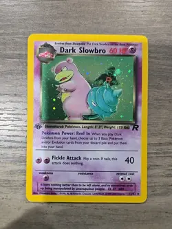 Dark Slowbro 12/82 Team Rocket Holo First Edition Pokemon Card Moderate Play - Image 1