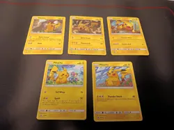 Pokemon Pikachu Black Star Promo 5 Card Lot See Description for Details - Image 1