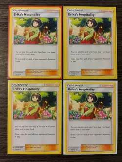 4x Erika's Hospitality 140/181 Pokemon card Team Up NON-holo deck exclusive NM - Image 1