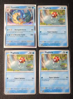 Gyarados 043/193 holo & 3x Magikarp 042/193 Pokemon card SV Paldea Evolved NM - Image 1