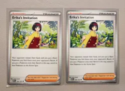 2x Erika's Invitation 160/165 Pokemon card SV 151 uncommon NM - Image 1