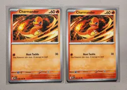 2x Charmander 026/197 Pokemon card SV Obsidian Flames common NM - Image 1