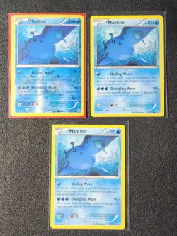 3x Mantine 27/114 (1 reverse holo) Pokemon card XY Steam Siege common NM - Image 1